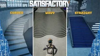 Straight, Wavy & curved Stairs - Satisfactory Tips! #satisfactory