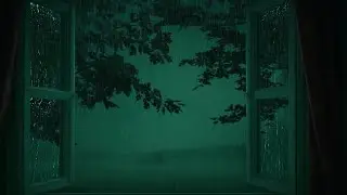 Rain on Open Window | NO ADS | Thunder & Rain Sounds for Sleeping