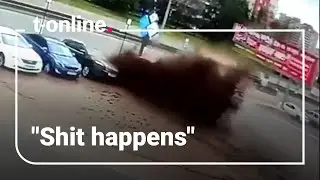 Ekel-Alarm: Fäkalien-Fontäne verschluckt ganzes Auto