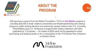 In the Stacks, TCG Books Credit Program - Information Session