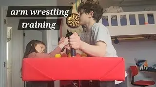 Intense arm wrestling training