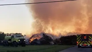 First responders battle hay bale fire in Dauphin County
