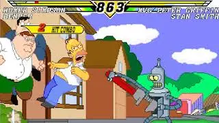 MUGEN:Homer and Bender VS Peter griffin and stan smith