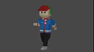Contoh Animasi Hasil Render LowPoly Human Character Walking Menggunakan Addons Rigify Pada Blender