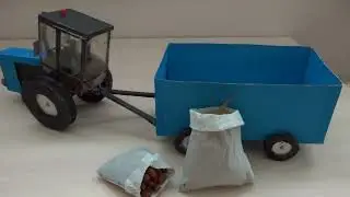 Прицеп к трактору из картона