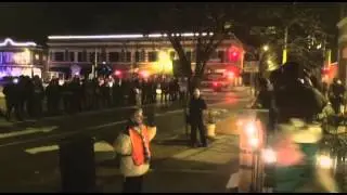 FERGUSON PROTESTS - Police Leave and Protestors Evacuate