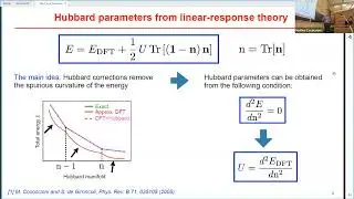 QE school 2023 - 3.2 First-principles calculation of Hubbard parameters using linear-response theory