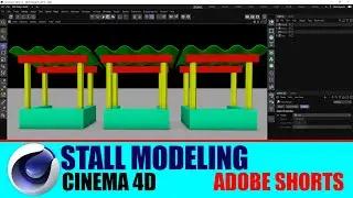 Low Poly Stall Modeling || Cinema 4D || Adobe Shorts