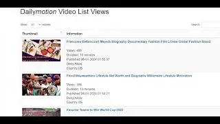 Dailymotion Video List Views Bookmark - Show video views