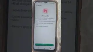 Whatsapp Storage is full To continue using Whatsapp  facw up at least MB of storage on your device