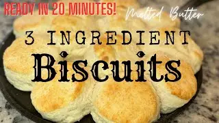 EASY 3 Ingredient Biscuits! Ready in 20 Minutes! Made with MELTED Butter! SO EASY! 