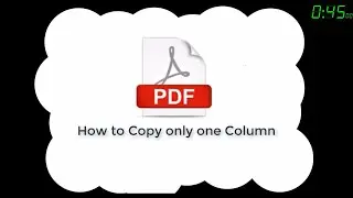 PDF: How to Copy only one Column