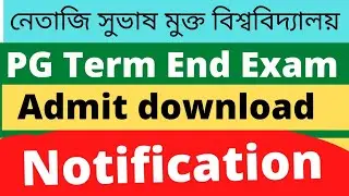 NSOU PG Term End Exam 2021 all Subjects & admit card download