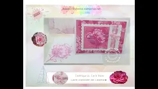 Carte brassée de camélia - Technique du 