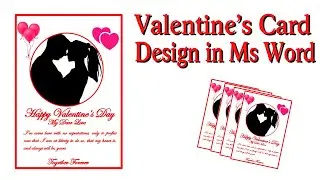 How to Make Valentine's Day Card Design in MS Word || Valentine's greeting card design in ms word