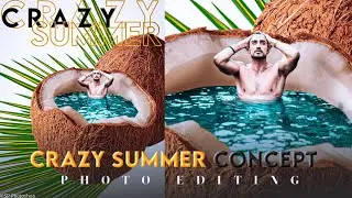 Crazy Summer Photo Editing Concept || New Coconut Bath Photo Ediiting.