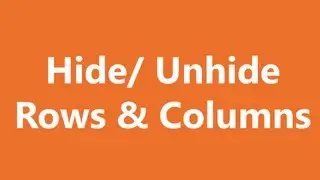 Excel Shortcuts - Hide and Unhide Rows and Columns