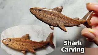 Making a Charming Wooden Shark| Wood Carving Tutorial for Beginners 🦈