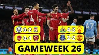 Liverpool dispatch Man City, West Ham beat Arsenal and Newcastle edge Forest - Gameweek 26