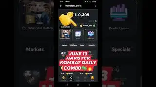 HAMSTER KOMBAT DAILY COMBO | JUNE 13,2024 | YOUTUBE GOLD BUTTON | IT TEAM | PRODUCTION TEAM