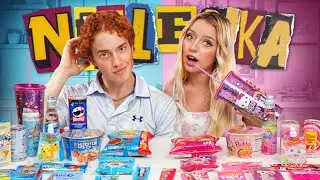 PINK FOOD VS BLUE FOOD ASMR MUKBANG / BULDAK JELLY SNACKS / feat Redvan