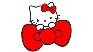 Как нарисовать Хелло Китти шаг за шагом | Hello Kitty | рисунок раскраска для детей