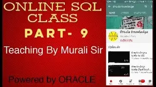 Oracle Online class Murali sir
