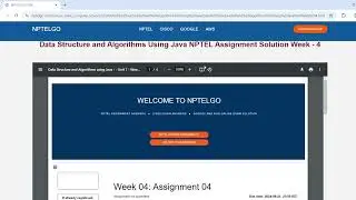 Data Structure and Algorithms Using Java | WEEK- 4 | ASSIGNMENT - 4 | SOLUTION | NPTEL | JULY 2024