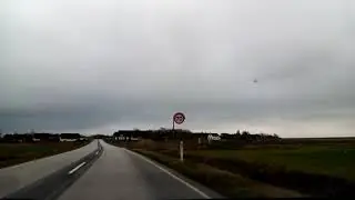 Driving through Danish countryside.