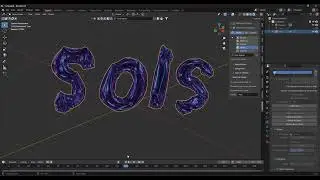 3d chrome text inflation animation in Blender 4.0