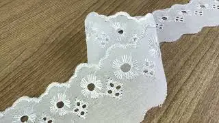 Fita Lese Laise Bordado Inglês 5cm X 13,7m Branco