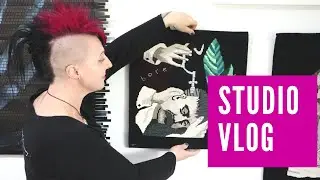 STUDIO VLOG :: weaving on my Ashford looms / re-hanging tapestries / fabric plant holders
