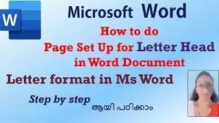 Page Setup & Letter format  - MS Word Malayalam