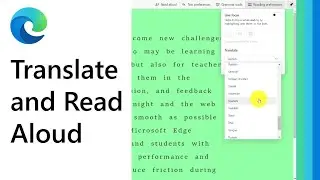How to translate a page in Immersive Reader using Edge