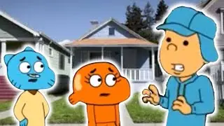 Pocoyo destroys Gumball's house/GROUNDED BIG TIME