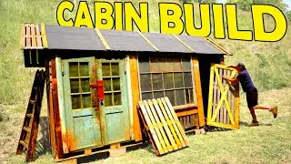 How to Build a Cabin from Pallet Wood, Roof, Door #5