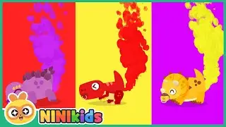 Baby dinosaur fart competition! | Fart song | Poo Poo | T-Rex | Nursery Rhymes | Kids Song |NINIkids