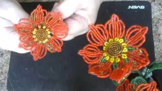 Гелениум  из  бисера.  Мастер - класс.