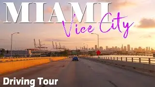 4K Miami Beach / Downtown Miami / Vice City Sunset Driving Tour