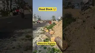 Road block in mahendra highway due to tree cutting process #nepal