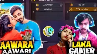 Aawara & Aawari vs Laka Gamer & d5 - ff 😱 husband wife vs Gf Bf😱 Garena Free Fire