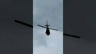Low flying Awesome sounding Huey Helicopter