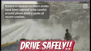 Out of control car hits snow plow truck during snow storm
