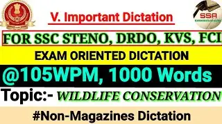 SSC STENOGRAPHER GRADE C 💯 MOCK TEST #105wpm 1000W #sscskilltest #steno #generaldictation #100wpm