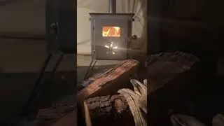 Tent stove television waiting for Storm Babet to pass through!