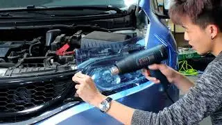 Car headlight sticker installation show