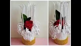 Reciclaje, cum am făcut o decoratiune cu hartie si trandafir