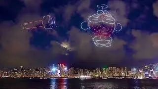 Doraemon Drone Show - July 2024 - 2nd Drone Show over Victoria Harbour