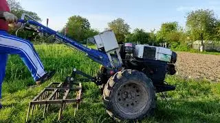 Первое боронование по картофелю дизельным мотоблоком