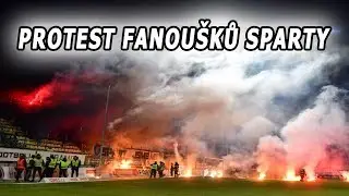 Protest a přerušení zápasu pyrotechnikou fanoušků Sparty v Příbrami